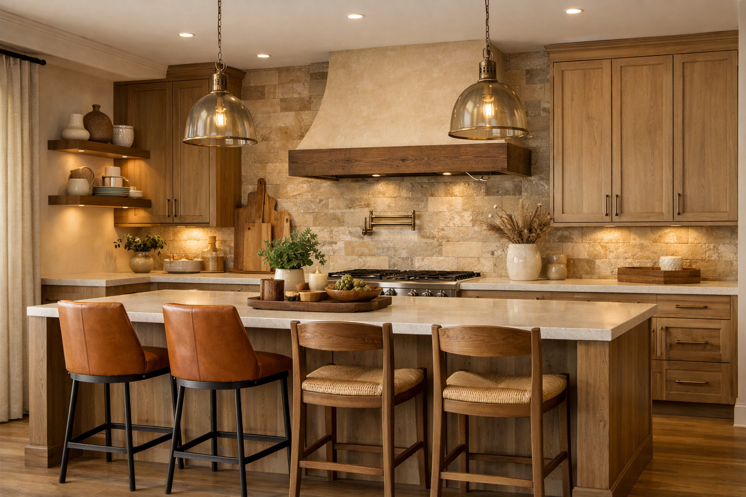 tabourets et chaises en bois et cuir style Western chic 