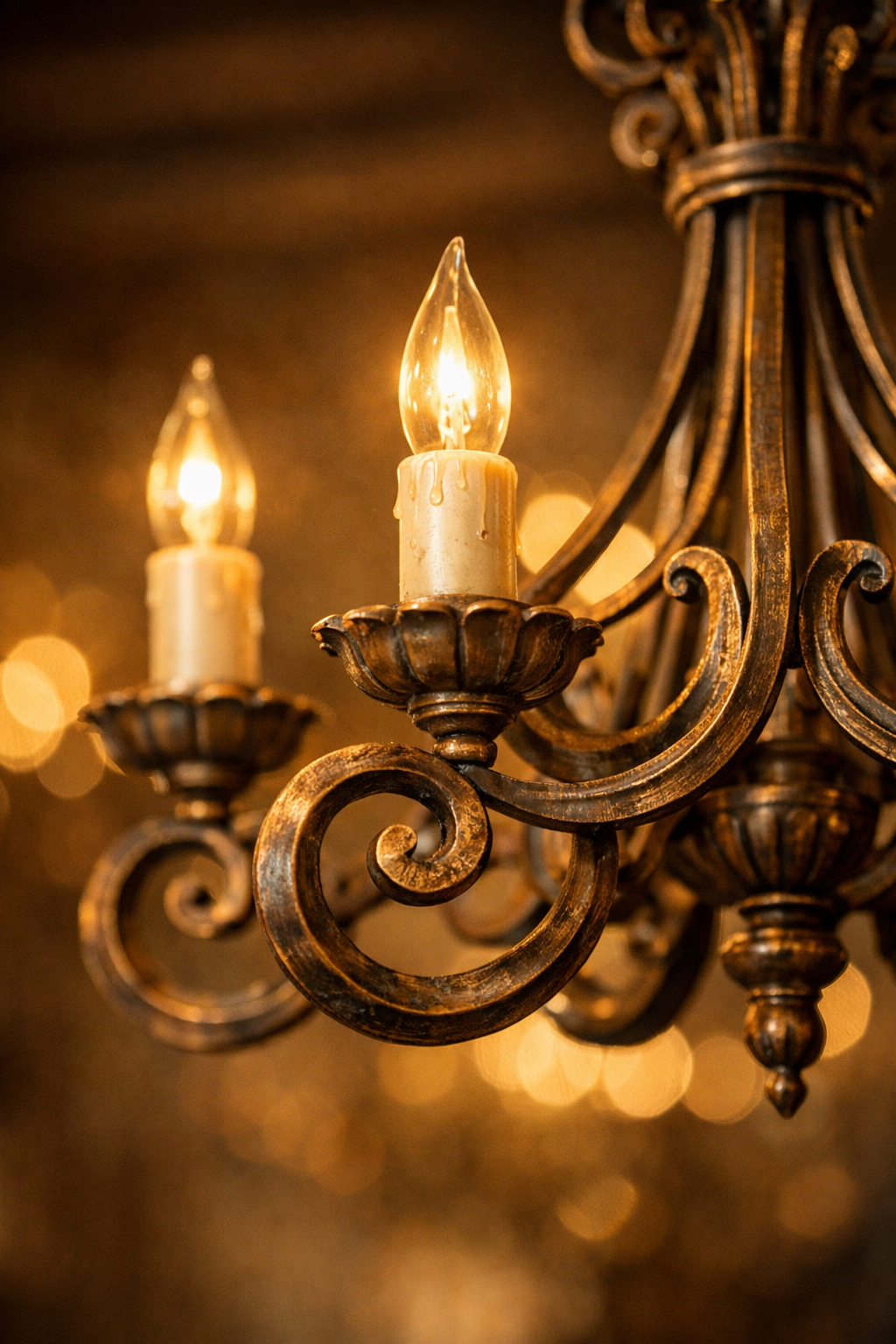 Image détaillée d'un lustre en métal